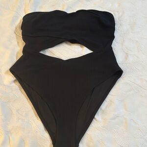 H&M Black One Piece Swimsuit with Cut-Out Design